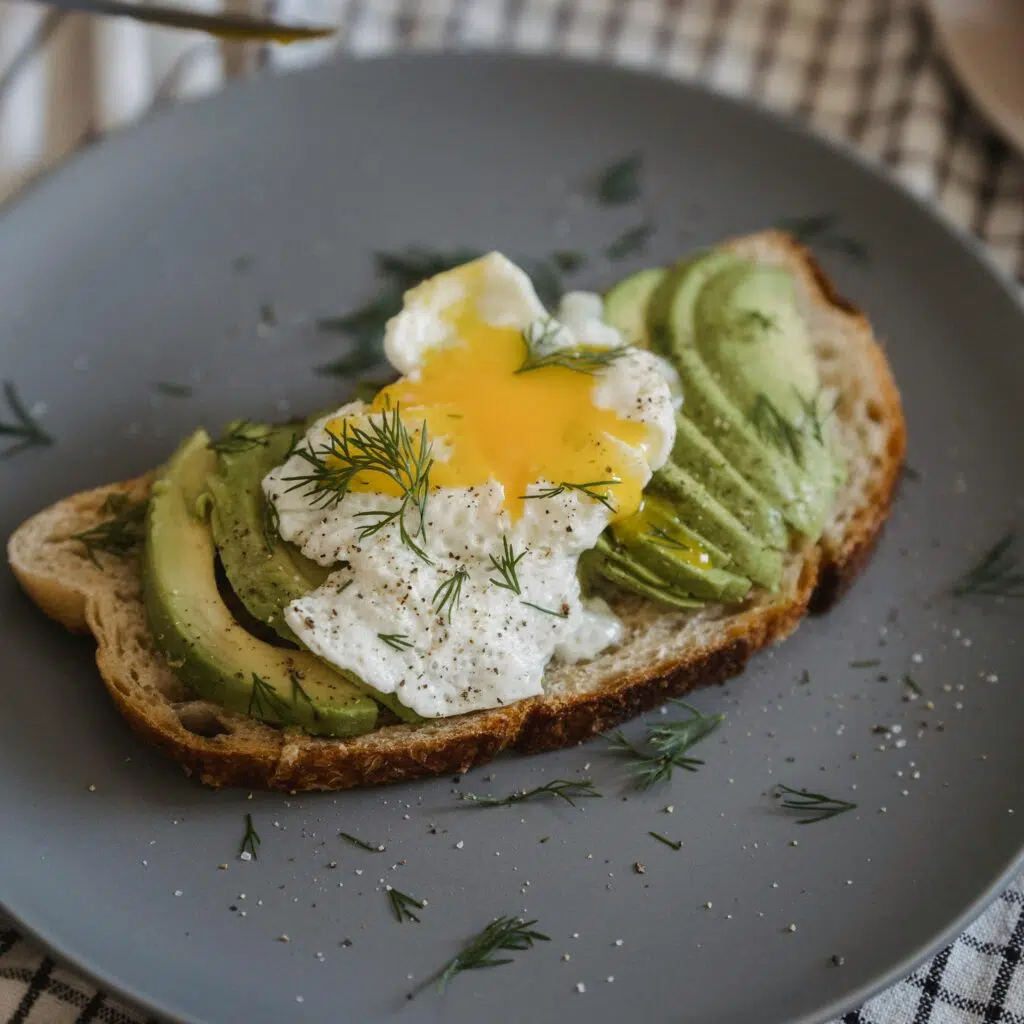 petits déjeuners salés enfants 
Avocado toast avec un oeuf au plat
